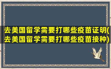 去美国留学需要打哪些疫苗证明(去美国留学需要打哪些疫苗接种)