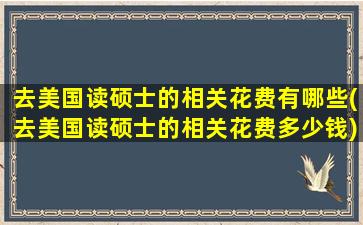 去美国读硕士的相关花费有哪些(去美国读硕士的相关花费多少钱)