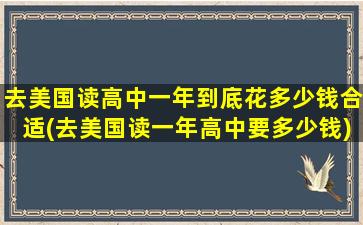 去美国读高中一年到底花多少钱合适(去美国读一年高中要多少钱)