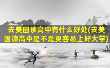 去美国读高中有什么好处(去美国读高中是不是更容易上好大学)