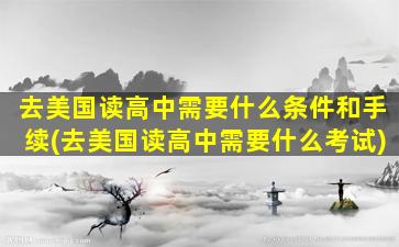 去美国读高中需要什么条件和手续(去美国读高中需要什么考试)