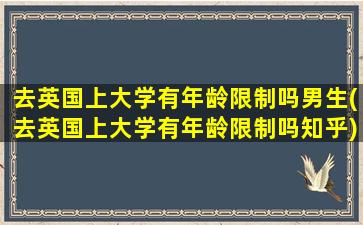 去英国上大学有年龄限制吗男生(去英国上大学有年龄限制吗知乎)