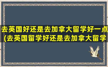 去英国好还是去加拿大留学好一点(去英国留学好还是去加拿大留学好)