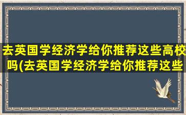 去英国学经济学给你推荐这些高校吗(去英国学经济学给你推荐这些高校可以吗)