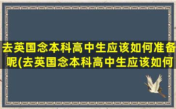 去英国念本科高中生应该如何准备呢(去英国念本科高中生应该如何准备考试)