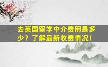 去英国留学中介费用是多少？了解最新收费情况！