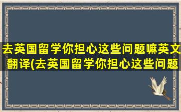 去英国留学你担心这些问题嘛英文翻译(去英国留学你担心这些问题嘛英语翻译)