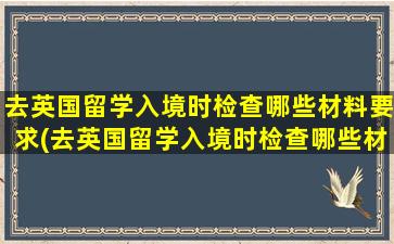 去英国留学入境时检查哪些材料要求(去英国留学入境时检查哪些材料不合格)