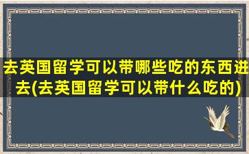 去英国留学可以带哪些吃的东西进去(去英国留学可以带什么吃的)