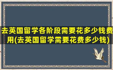 去英国留学各阶段需要花多少钱费用(去英国留学需要花费多少钱)