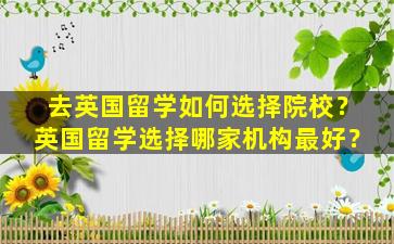 去英国留学如何选择院校？英国留学选择哪家机构最好？