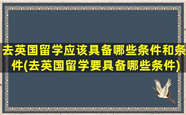 去英国留学应该具备哪些条件和条件(去英国留学要具备哪些条件)