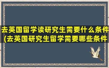 去英国留学读研究生需要什么条件(去英国研究生留学需要哪些条件)