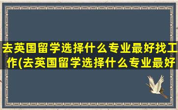 去英国留学选择什么专业最好找工作(去英国留学选择什么专业最好就业)