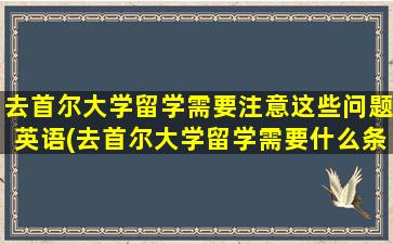 去首尔大学留学需要注意这些问题英语(去首尔大学留学需要什么条件)