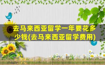 去马来西亚留学一年要花多少钱(去马来西亚留学费用)