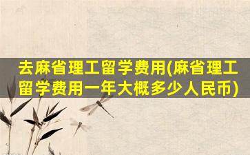 去麻省理工留学费用(麻省理工留学费用一年大概多少人民币)