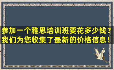 参加一个雅思培训班要花多少钱？我们为您收集了最新的价格信息！