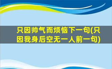 只因帅气而烦恼下一句(只因我身后空无一人前一句)