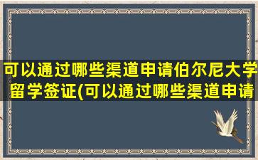 可以通过哪些渠道申请伯尔尼大学留学签证(可以通过哪些渠道申请伯尔尼大学留学研究生)