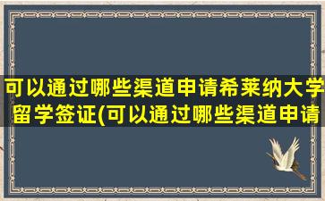 可以通过哪些渠道申请希莱纳大学留学签证(可以通过哪些渠道申请希莱纳大学留学研究生)