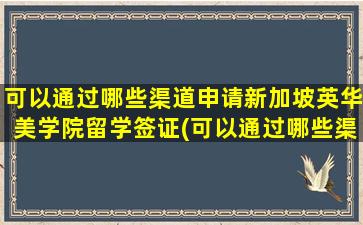 可以通过哪些渠道申请新加坡英华美学院留学签证(可以通过哪些渠道申请新加坡英华美学院留学研究生)