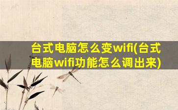 台式电脑怎么变wifi(台式电脑wifi功能怎么调出来)