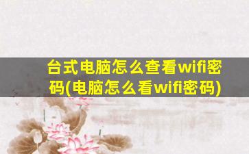 台式电脑怎么查看wifi密码(电脑怎么看wifi密码)