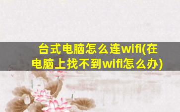 台式电脑怎么连wifi(在电脑上找不到wifi怎么办)