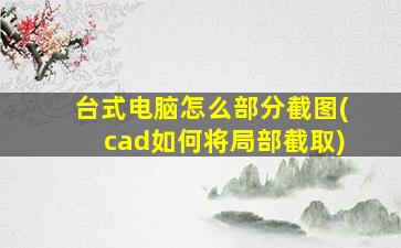 台式电脑怎么部分截图(cad如何将局部截取)