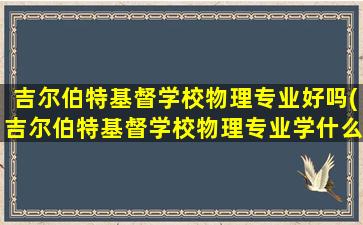 吉尔伯特基督学校物理专业好吗(吉尔伯特基督学校物理专业学什么)