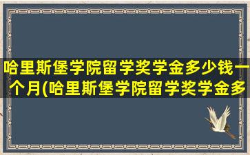 哈里斯堡学院留学奖学金多少钱一个月(哈里斯堡学院留学奖学金多少钱啊)