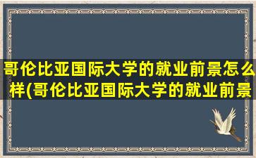 哥伦比亚国际大学的就业前景怎么样(哥伦比亚国际大学的就业前景分析)