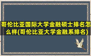 哥伦比亚国际大学金融硕士排名怎么样(哥伦比亚大学金融系排名)