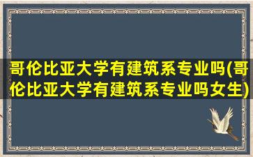 哥伦比亚大学有建筑系专业吗(哥伦比亚大学有建筑系专业吗女生)