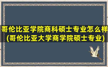 哥伦比亚学院商科硕士专业怎么样(哥伦比亚大学商学院硕士专业)