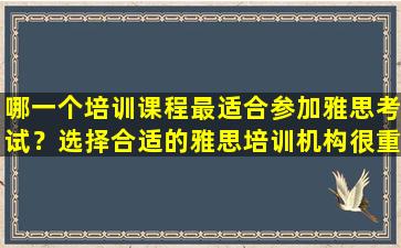 哪一个培训课程最适合参加雅思考试？选择合适的雅思培训机构很重要！