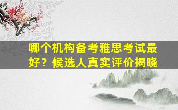 哪个机构备考雅思考试最好？候选人真实评价揭晓