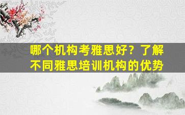 哪个机构考雅思好？了解不同雅思培训机构的优势