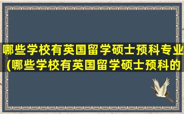 哪些学校有英国留学硕士预科专业(哪些学校有英国留学硕士预科的)