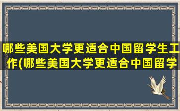 哪些美国大学更适合中国留学生工作(哪些美国大学更适合中国留学生入学)