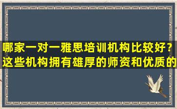 哪家一对一雅思培训机构比较好？这些机构拥有雄厚的师资和优质的课程！