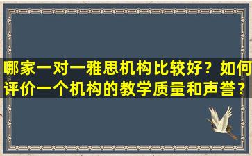 哪家一对一雅思机构比较好？如何评价一个机构的教学质量和声誉？