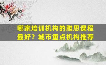 哪家培训机构的雅思课程最好？城市重点机构推荐