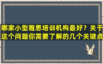 哪家小型雅思培训机构最好？关于这个问题你需要了解的几个关键点