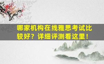 哪家机构在线雅思考试比较好？详细评测看这里！