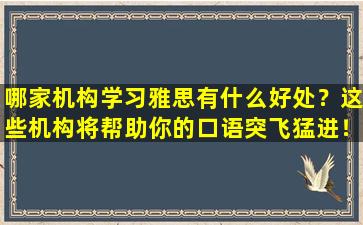 哪家机构学习雅思有什么好处？这些机构将帮助你的口语突飞猛进！