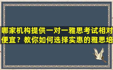 哪家机构提供一对一雅思考试相对便宜？教你如何选择实惠的雅思培训机构