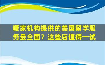 哪家机构提供的美国留学服务最全面？这些店值得一试