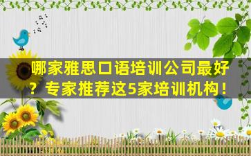 哪家雅思口语培训公司最好？专家推荐这5家培训机构！